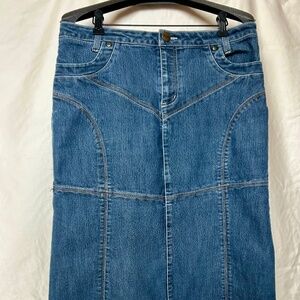 Lena Jeans Demin Skirt Mid-Calf W sz 14